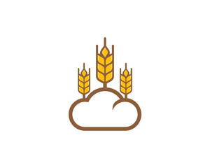 Wheat Cloud Logo Icon Design Element