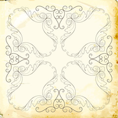 Vector baroque of vintage elements for design. 