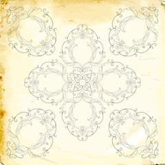 Vector baroque of vintage elements for design. 