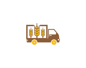 Wheat Delivery Logo Icon Design Element