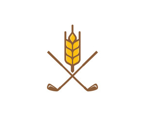 Golf Wheat Logo Icon Design Element