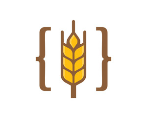 Wheat Code Logo Icon Design Element