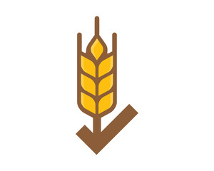 Wheat Check Logo Icon Design Element