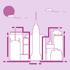 Building and skyscrapers. City view. Architecture.