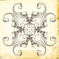 Vector baroque of vintage elements for design. 