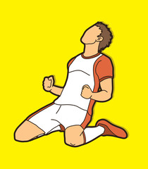 Soccer player the winner action graphic vector