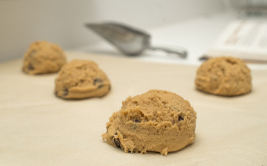 cookie batter on parchment