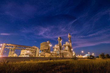 Gas combine electric power plant with twilight