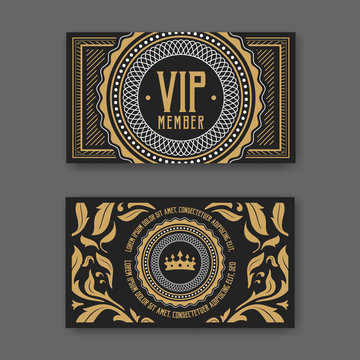 VIP membership card certificate template. Vector illustration