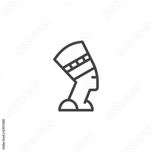 Nefertiti Profile Outline Icon Linear Style Sign For Mobile