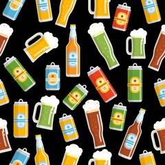 Beer festival seamless pattern