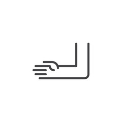 Egyptian Arm outline icon. linear style sign for mobile concept and web design. simple line vector icon. Symbol, logo illustration. Pixel perfect vector graphics