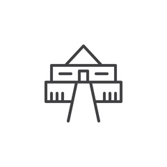 Egyptian Temple outline icon. linear style sign for mobile concept and web design. Ancient egypt temple building simple line vector icon. Symbol, logo illustration. Pixel perfect vector graphics
