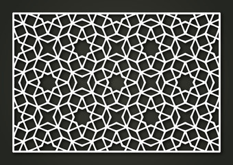 Fototapeta premium Laser cutting template. Decorative panel. Traditional oriental pattern.
