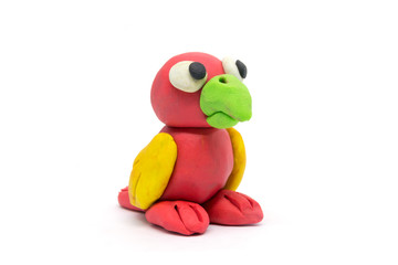 Play dough Bird on white background