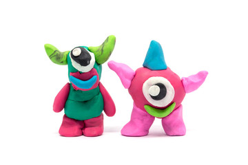 Play dough Alien on white background