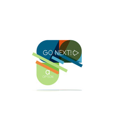 Minimal flat clean abstract option step infographic design element, geometric shapes - round squares, circles and lines layout with sample text