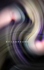 Fluid liquid colors design, colorful marble or plastic wavy texture background, glowing multicolored elements on black, for business or technology presentation or web brochure cover design, wallpaper