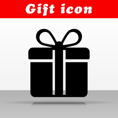 black gift vector icon design