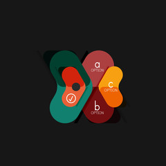 Flat design geometric infographics, arrow shape vector sticker or label, price tags, offer promotion badge, icon design, paper style layout for data graphic visualization step by step process, for