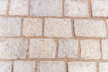 Red marble block like industrial natural city road