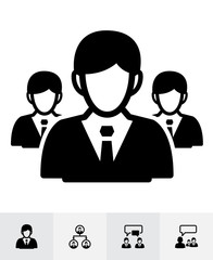 Management and Human resource icons with White Background
