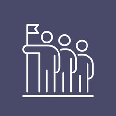 Teamwork business people icon simple line flat illustration