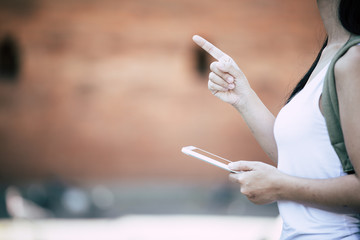 Girl traveling the tourist .