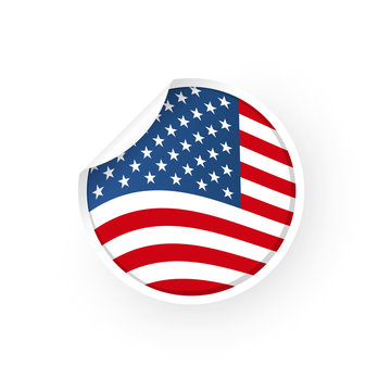 USA flag icon sticker