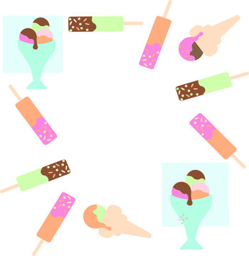  Ice cream. Design template. Vector.