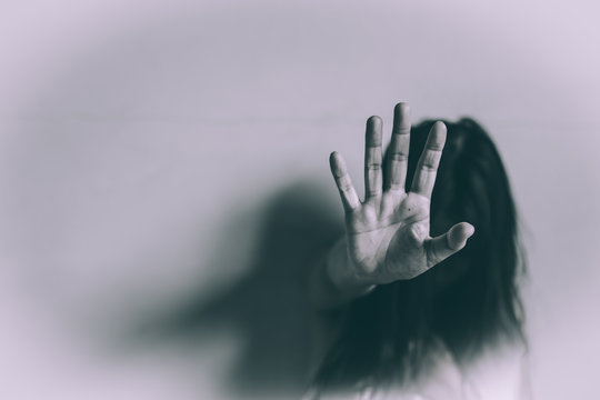 Human trafficking concept, End to violence against women.