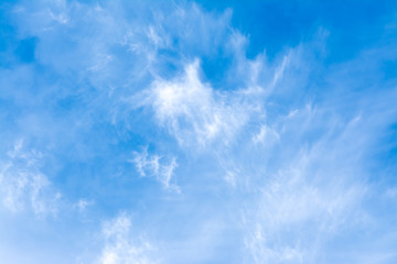 White clouds on the blue sky.

