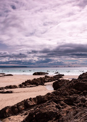 Waves crashing over Snapper Rocks