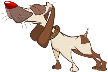  Illustration of a Cute Hunting Dog. Cartoon Character