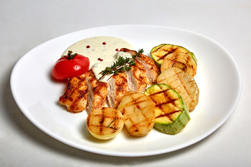 delicious zucchini grill with sauce