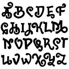 Vintage letters. Decorative typeface. Old style vector font.