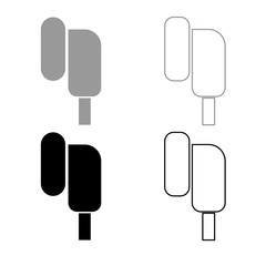 Eearphone plug icon outline set grey black color