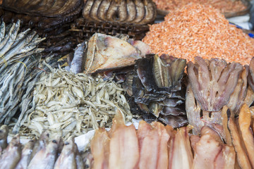 CAMBODIA PHNOM PENH CENTRAL MARKET FOOD FISH