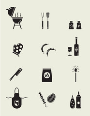 Barbeque and grill icons collection.