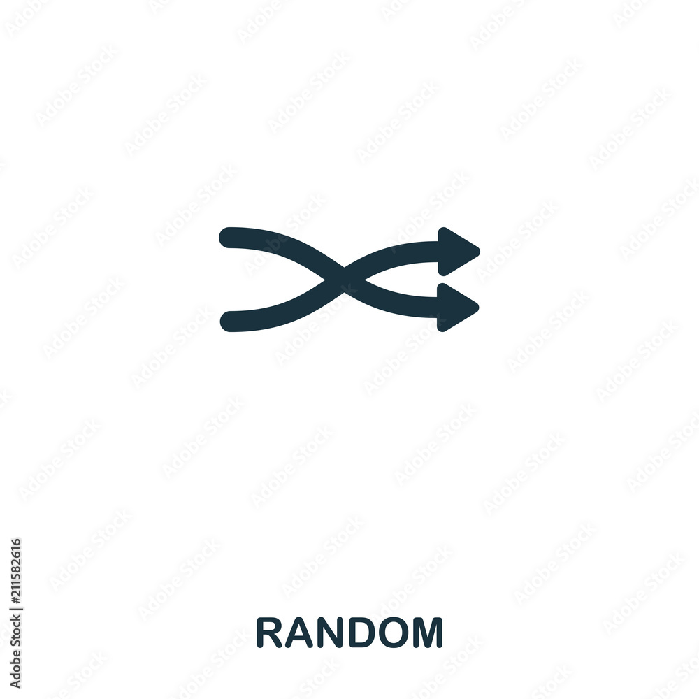Poster random icon. line style icon design. ui. illustration of random icon. pictogram isolated on white. r
