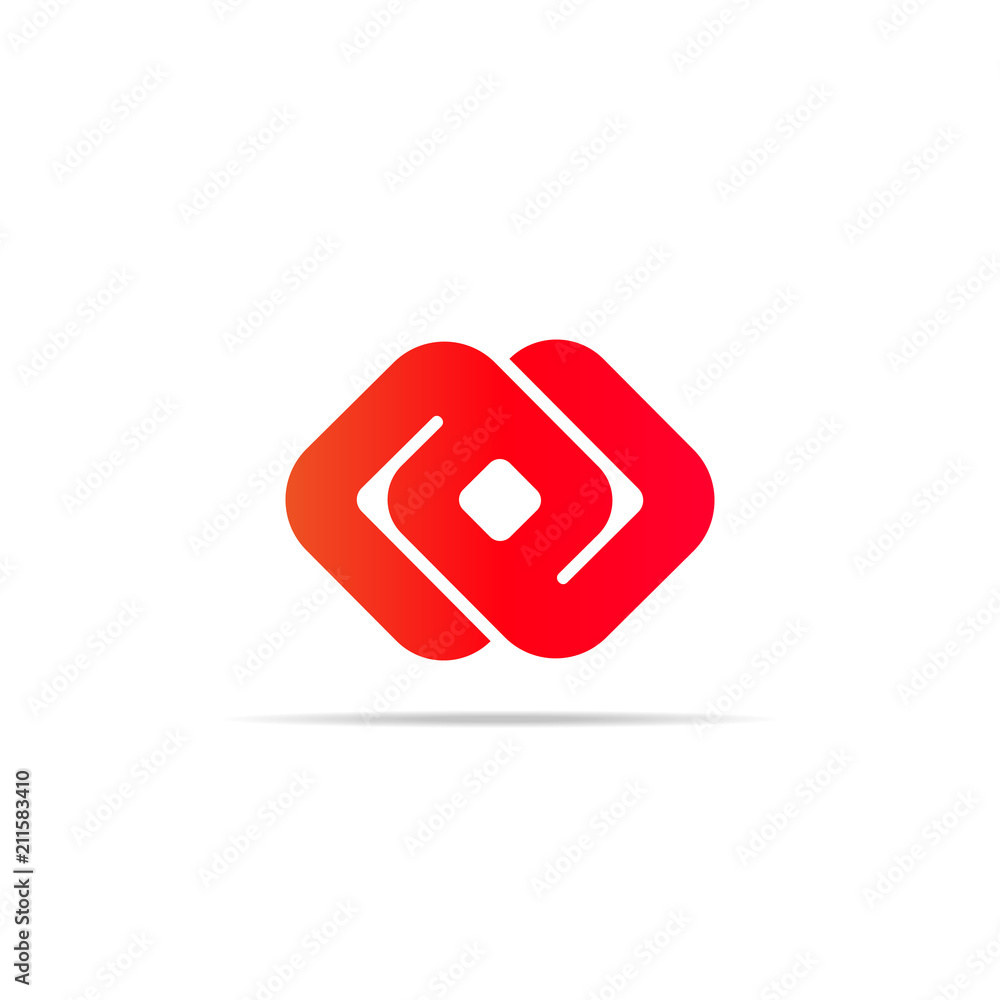 Poster abstract infinity chain cube logo element concept with gradient color. minimal design symbol vector 