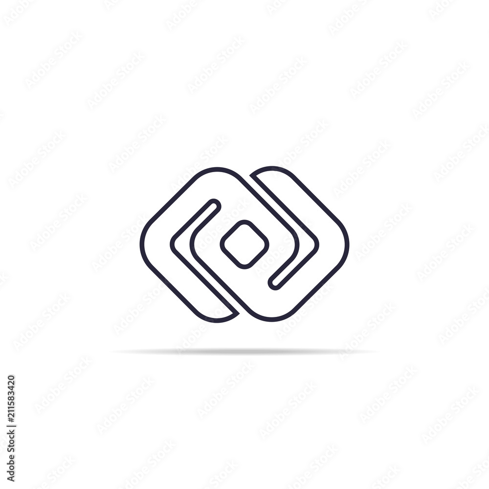 Poster abstract infinity chain cube logo element concept with gradient color. minimal design symbol vector 