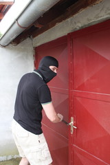 Thief with mask in his action