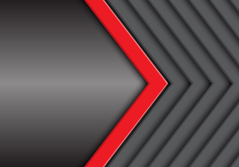 Abstract red grey arrow pattern with metal blank space design modern futuristic background vector illustration.