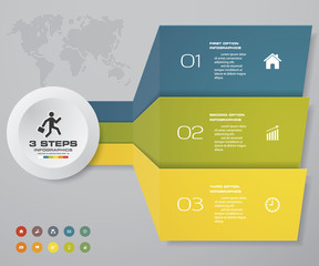 3 steps Infographics element chart for presentation. EPS 10. Arrow template for business presentation.