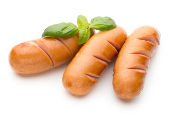 Pork sausage isolated on white background.