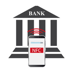 Vector icon. NFC touch payment concept.