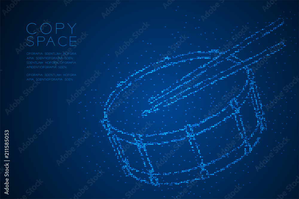 Poster abstract geometric bokeh circle dot pixel pattern snare drum with drumstick shape, music concept des