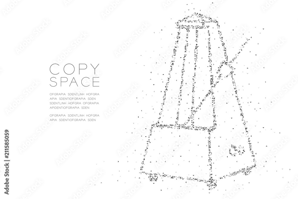 Aufkleber abstract geometric low polygon square box pixel and triangle pattern metronome shape, music concept 