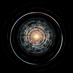 Futuristic HUD Isolated On Black Background. Alien Technology Concept